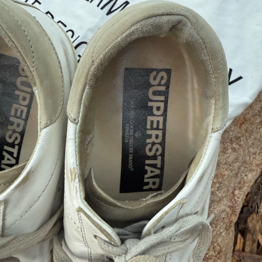 Original authentic Golden Goose superstar everyday tan and white sneakers shoes - Picture 7 of 9